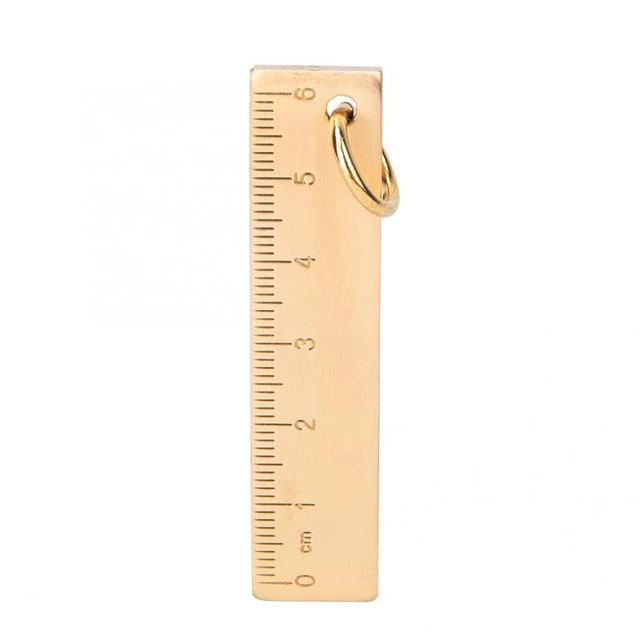 1PC 6cm Small Copper Ruler 3mm Thickened Brass Metal Ruler Copper Key  Pendant 