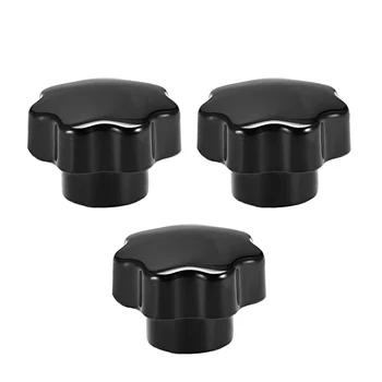 

uxcell 3 Pcs Star Knob Grip Handle M10 Diameter Brass Insert Female Threaded Black