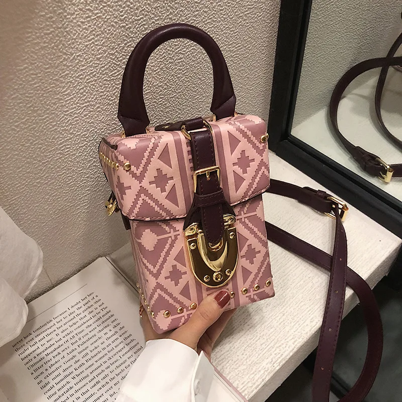 

small square bag national style oracle bone inscription single shoulder bag style Korean version fashion oblique satchel bag