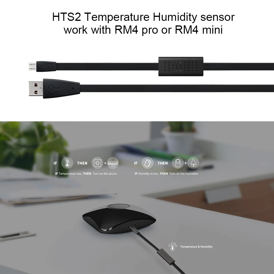 Broadlink HTS2 Sesnor Accessoire Usb Kabel Temperatuur En Vochtigheid Detector Werken Met Rm4 Pro Universele Afstandsbediening