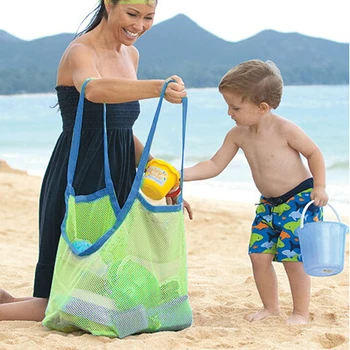 

Outdoor Children Adult Storage Bag Mesh Shell Sand Beach Seashell Bag Kids Toy Mesh Sandbox Cross Body Mesh Bag