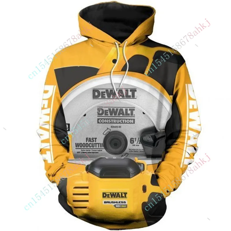 Толстовка DeWalt мужская оверсайз свитшот с 3D рисунком аниме пуловер в стиле