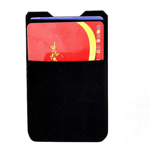 ETya, съемный эластичный 3M из лайкры, клейкая наклейка, карман для телефона, тонкий, ID, бизнес, автобус, кредитный держатель для карточки-ключа, сумка, сумка для женщин и мужчин - Цвет: Black