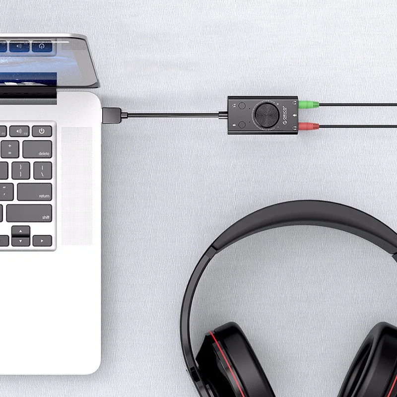 Multi Switch Usb Hub Audio Adapter External Stereo Card With 3 5 Mm Headphones And Microphone Jack Black