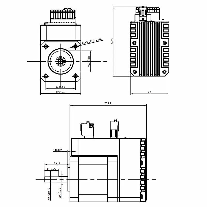 Замкнутый контур шаговый Серводвигатель DC24V 0.48Nm 1.2A 0-1500 об/мин, 42 модели интегрированный шаговый Серводвигатель наборы драйверов, J19326