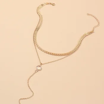 

NZ0835 Ornament Wholesale Fashion and Personality Alloy Multilayer Choker Geometry Long Necklace