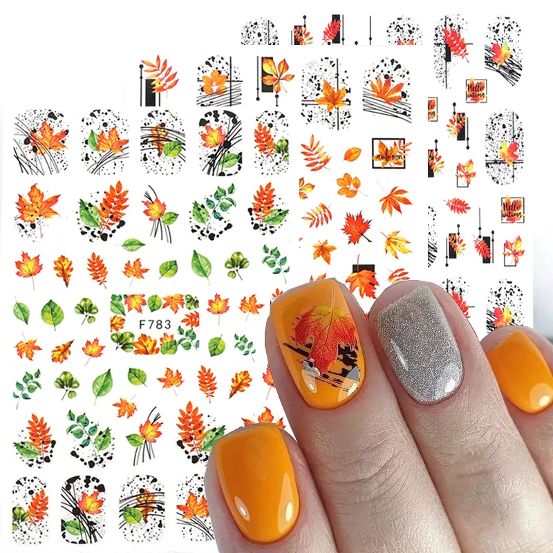 Nail Stickers Shiny Flower Leaf Self-Adhesive Decals DIY Art Manicure  Decoration | eBay