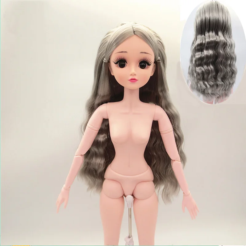 White gray 1/3 60 см BJD обнаженные куклы 17 суставов макияж моделирование Глаза DIY игрушки изготовление модные куклы для девочек Подарки новое поступление - Цвет: White gray