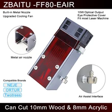 Tête de Module Laser améliorée de 80W avec couvercle, assistance à l'air intégrée, buse en métal, Module de gravure de découpe CNC TTL / PWM Laser 