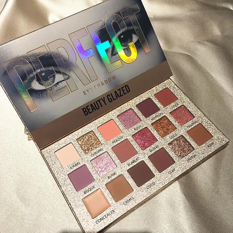 Beauty Glazed 18Color Glitter Matte Eyeshadow Palette Makeup Pigment Smoky Waterproof Cosmetics TSLM1 |