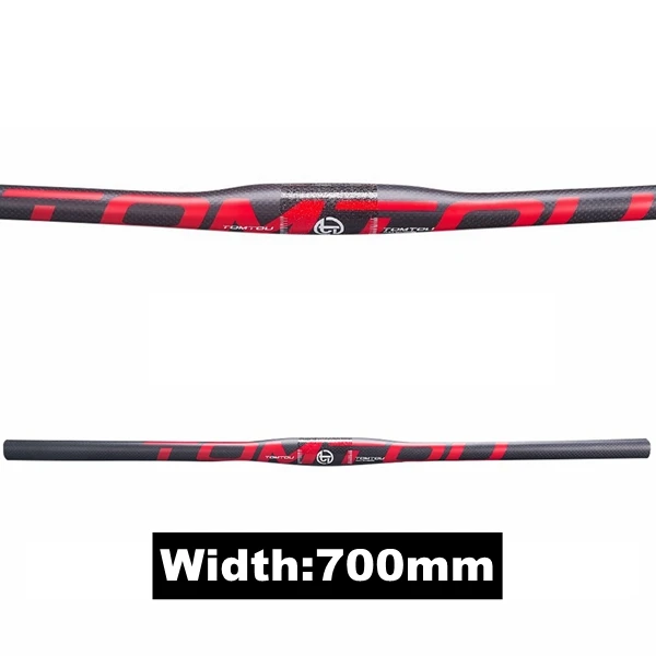 Flat 700MM TOMTOU 3K Углеродные детали для велосипеда Руль Горный вынос руля стойка сидения(ломающийся ветер) красный матовый-TR7T32 - Цвет: Flat 700MM