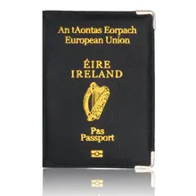 TRASSORY Litchi Pattern European Union Ireland Leather Passport Cover Women Holder with Copper Angle european banking union