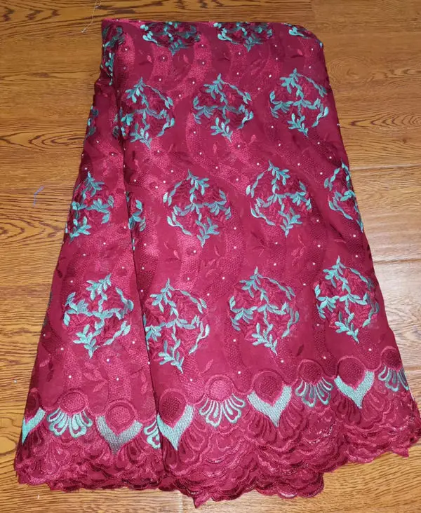 rose red Высокое качество нигерийская бисерная кружевная ткань Африканское кружево полиэстер вышитая французская Тюль кружевная ткань для женского платья - Цвет: rose red