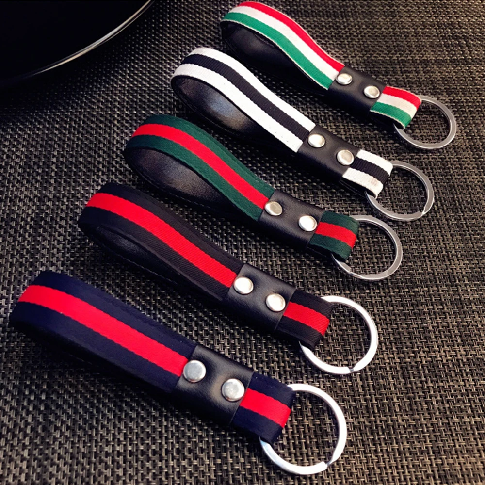 

New Fashion Braided Fabric Car key Rings Keychain Key Holder FOB Gift For Women Men Bag Decoration Alloy Chain