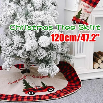 

120cm Christmas Tree Skirt Round Carpet Christmas Decorations for Home Floor Mat New Year Xmas Tree Skirts