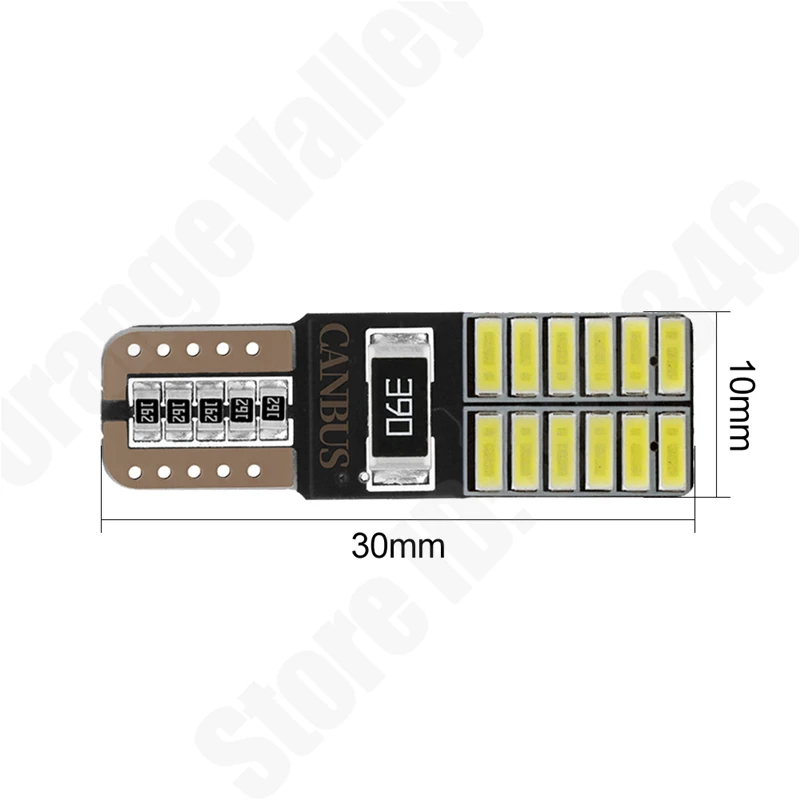 10 шт. супер яркий T10 светодиодный 194 501 W5W 24 SMD 4014 Canbus безошибочные автомобильные