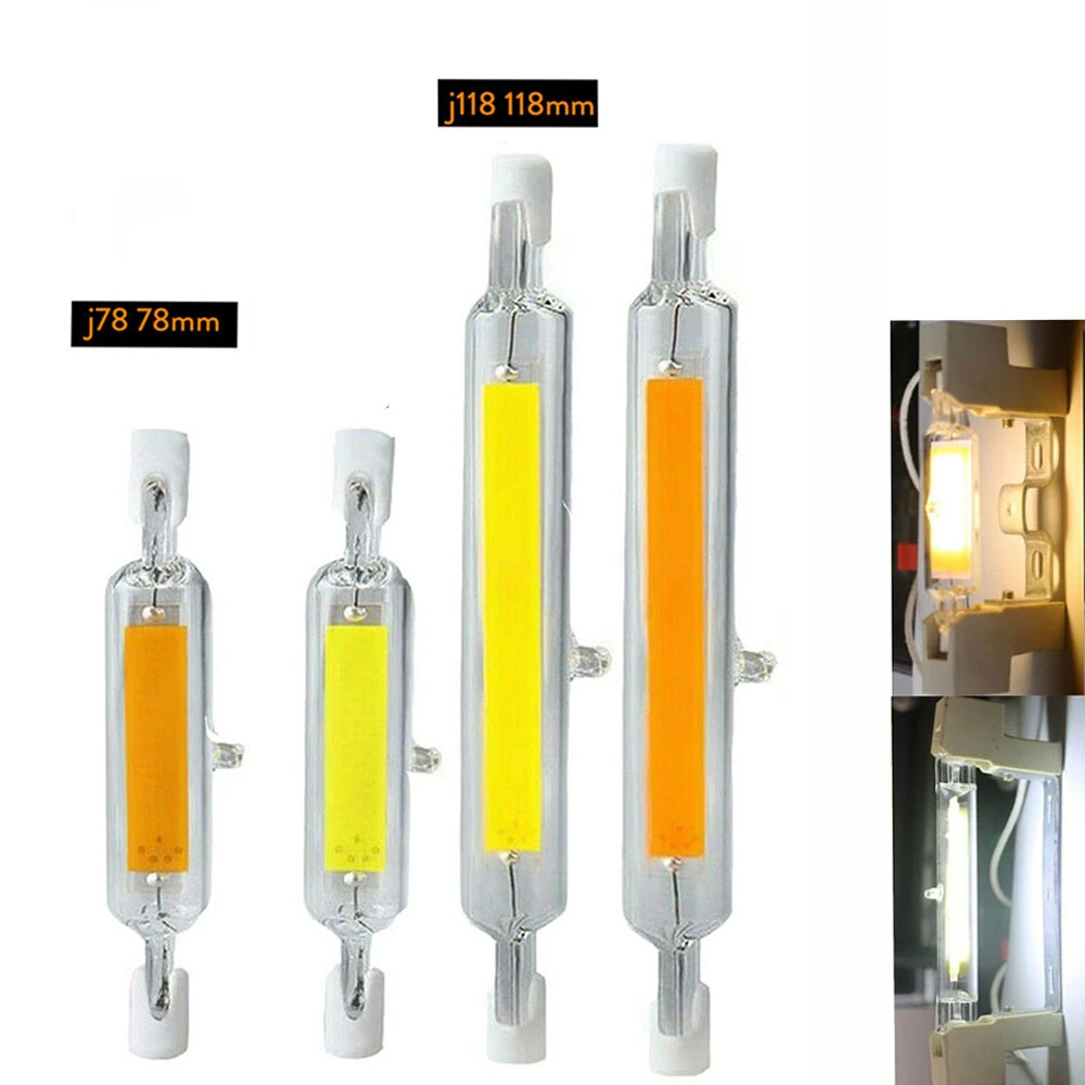 Dimmable R7s 118mm Cob Glass Tube Led 15w 9w Halogen Lamp 78mm Led Spot Light Bulb 110v 220v - Led Bulbs & Tubes - AliExpress