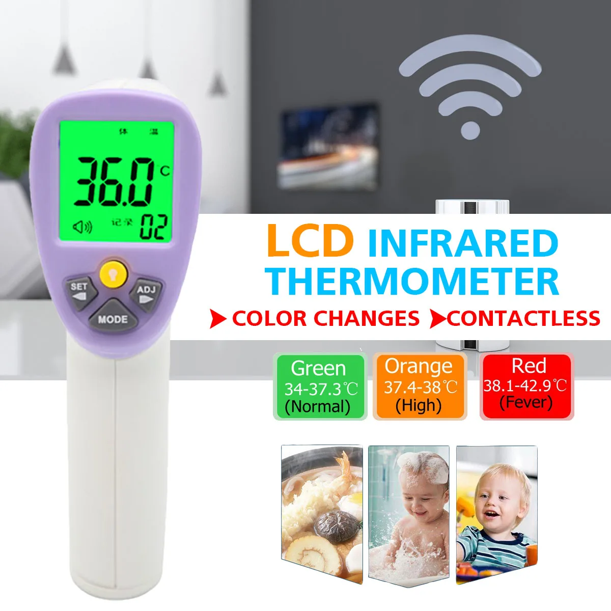 

in stock forehead thermometer non-contact infrared thermometer body temperature fever digital measurement tool for adult baby