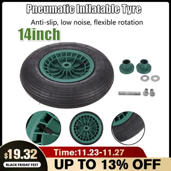 

Fast-shipping 14inch Rubber Wheelbarrow Wheels Trolley Cart Inflatable Tires Garden Car Caster Trolley Wheel Replacement Part