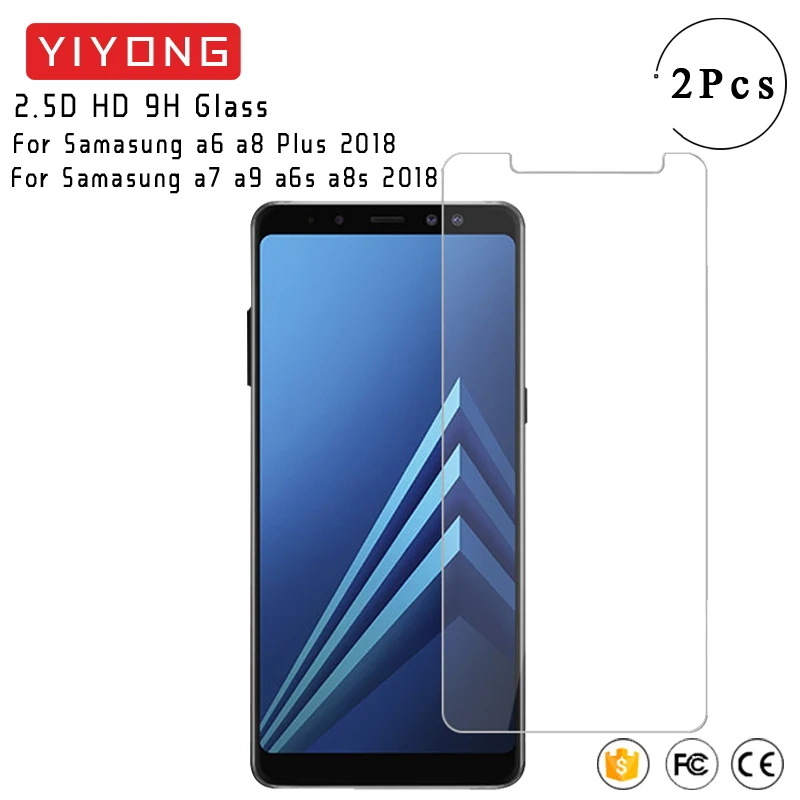 YIYONG 2.5D Glass For Samsung Galaxy A8 A6 Plus 2018 A6S A8S Tempered Screen Protector A9 A9S s A7 | Мобильные телефоны и