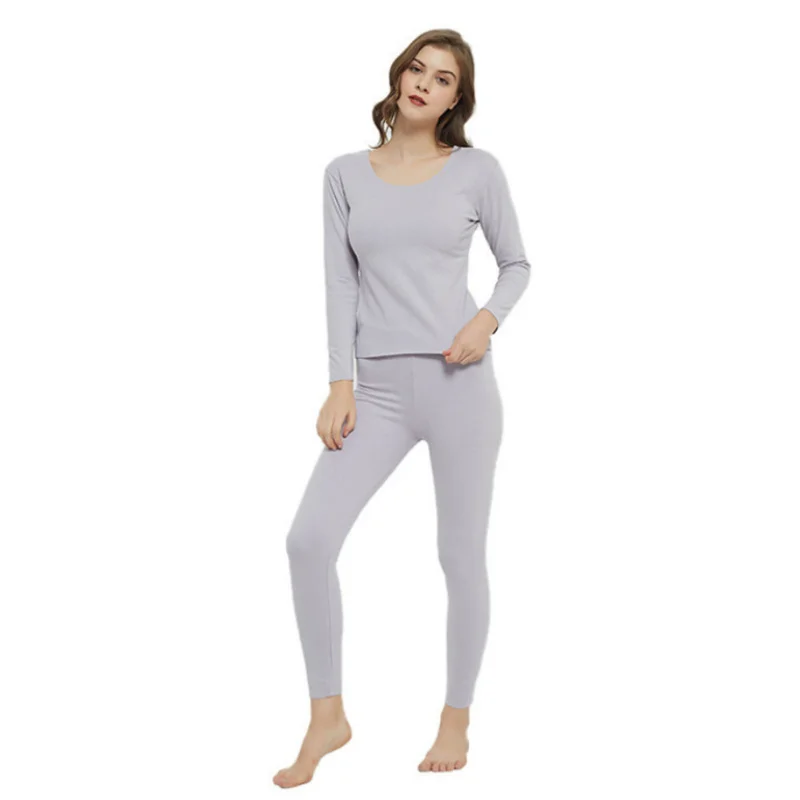 Thermal Fleece Underwear Suit for Women Double Layers Ladies Intimate Female Pajamas Set Warm Long Johns Winter ouc420