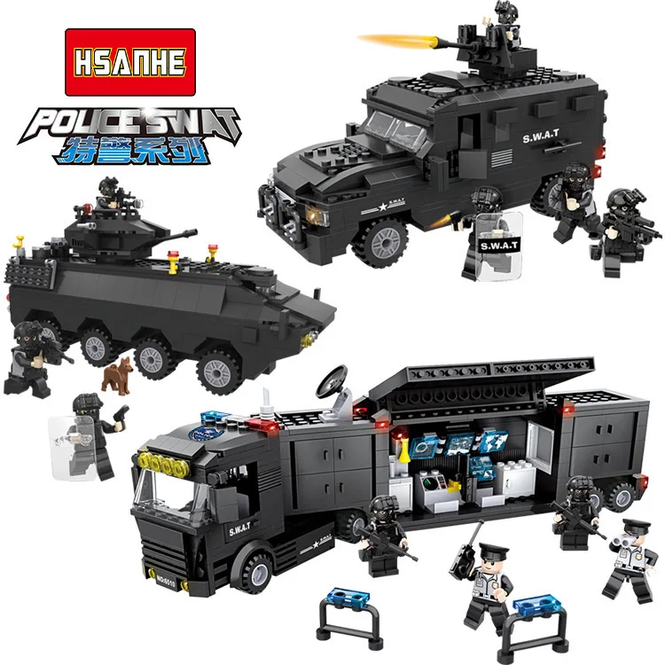 

Hsanhe swat Series Deformation Blocks Small Particles Children'S Educational Splicing Toys DIY Military SWAT Building Blocks