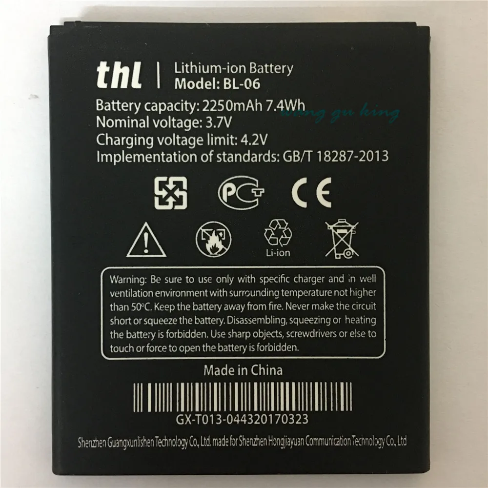 

2108 New 100% IST Original Mobile Phone Battery For THL BL-06 BL06 BL 06 T6 T6S Pro T6C High Quality Replacement Battery
