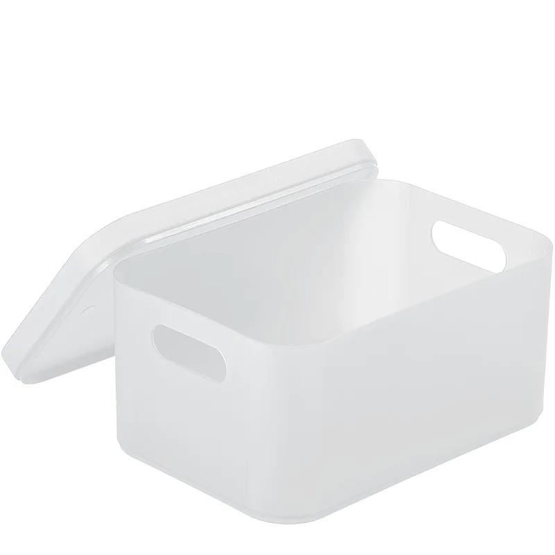 

Plastic matte transparent storage box with cover cosmetic mask storage box desktop multi-function storage box
