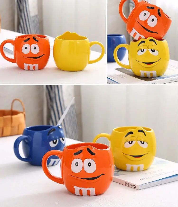 Керамическая Цветная глазурь кружки для кофе и молока воды чай PorcelainCute M& M мм бобы кафе овсянка кружка для питья чашки