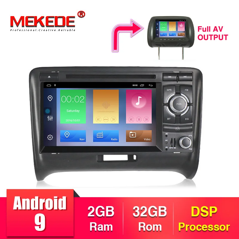 MEKEDE HD 1024x600 Android 9 2 DIN автомобильный DVD gps для Audi TT MK2 8J 2006 2007 2008 2009 2010 2011 2012 мультимедийный плеер радио