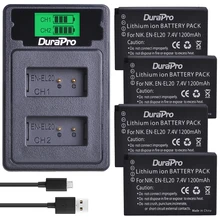 Durapro 1200 2600mah EN-EL20 EN EL20 カメラバッテリー + 液晶 USB デュアル充電器タイプ C ニコン 1 J1 j2 J3 S1 Coolpix A1 AW1 カメラ