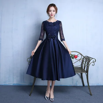 

2019 New Dress Cocktail Elegant Dress Toast Clothing Female Casual Dames Jurken Temperament Spring Sommerkleid Annual Party A046