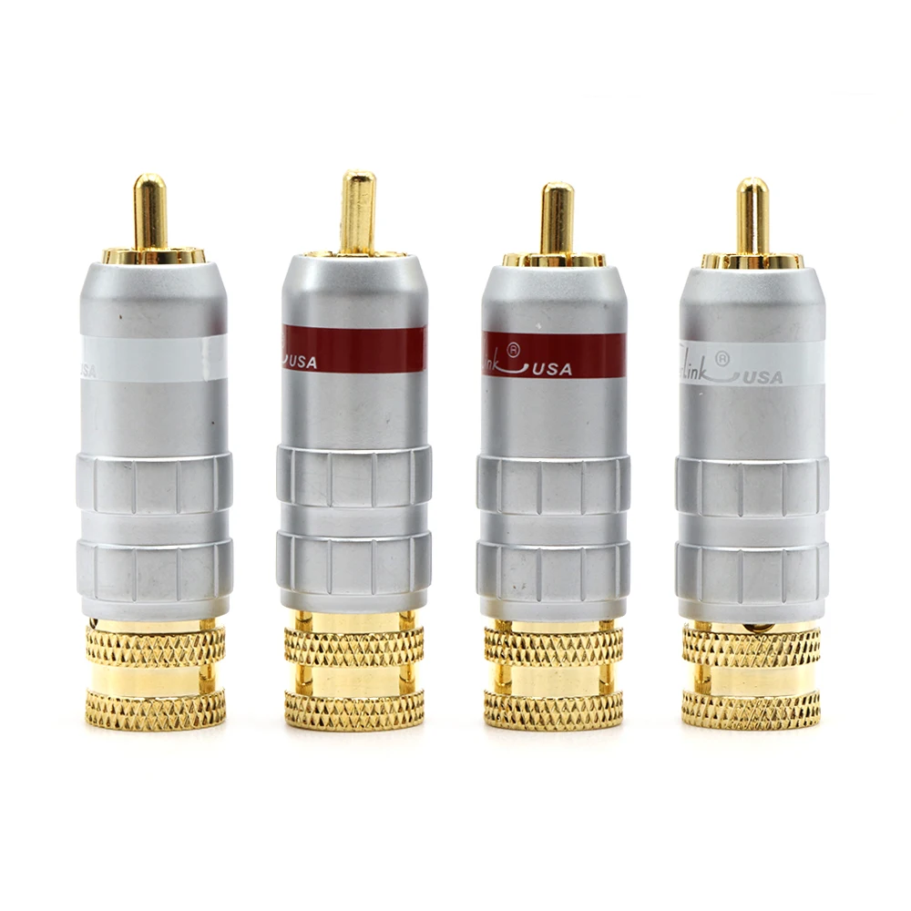 4 шт. Hi end Silverlink 24K позолоченный разъем RCA штекер Адаптер HIFI разъем|Коннекторы и
