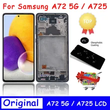 Ensemble écran tactile LCD 4G/5G, avec châssis, pour Samsung Galaxy A72 A725 A725F, 100% Original=