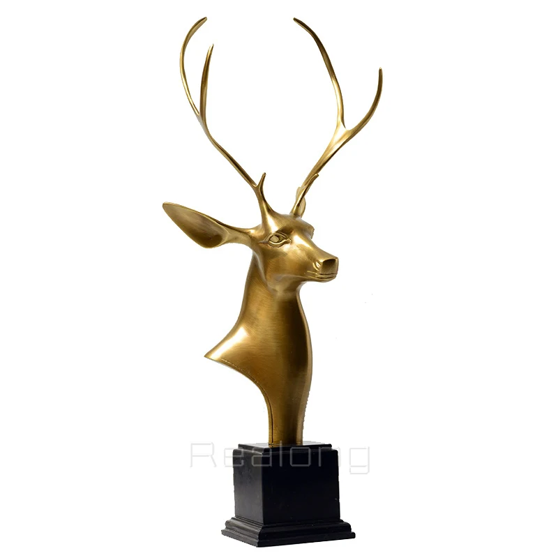 Modern Art Bronze Deer Statues Large Bronze Deer Sculpture Modern Home Decoration Deer Art Sculpture Ornament Craft Luxury Gifts - Image 3