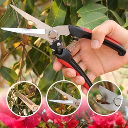 Cisailles de taille en acier à lame tranchante, cisailles de jardin polyvalentes, ciseaux de coupe à main antidérapants pour une coupe de précision 3 pièces 