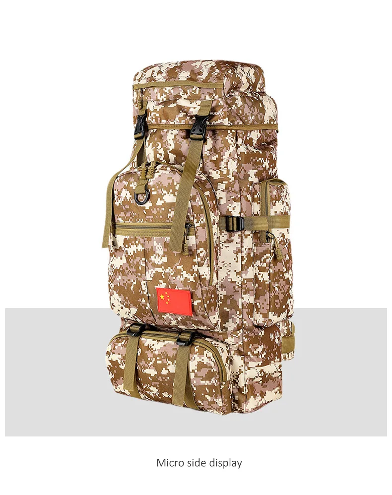 Men's 75L Sports Military Backpack Outdoor Waterproof Tourist Tactical Hiking Bag Camouflage Large Capacity Army Travel Rucksack