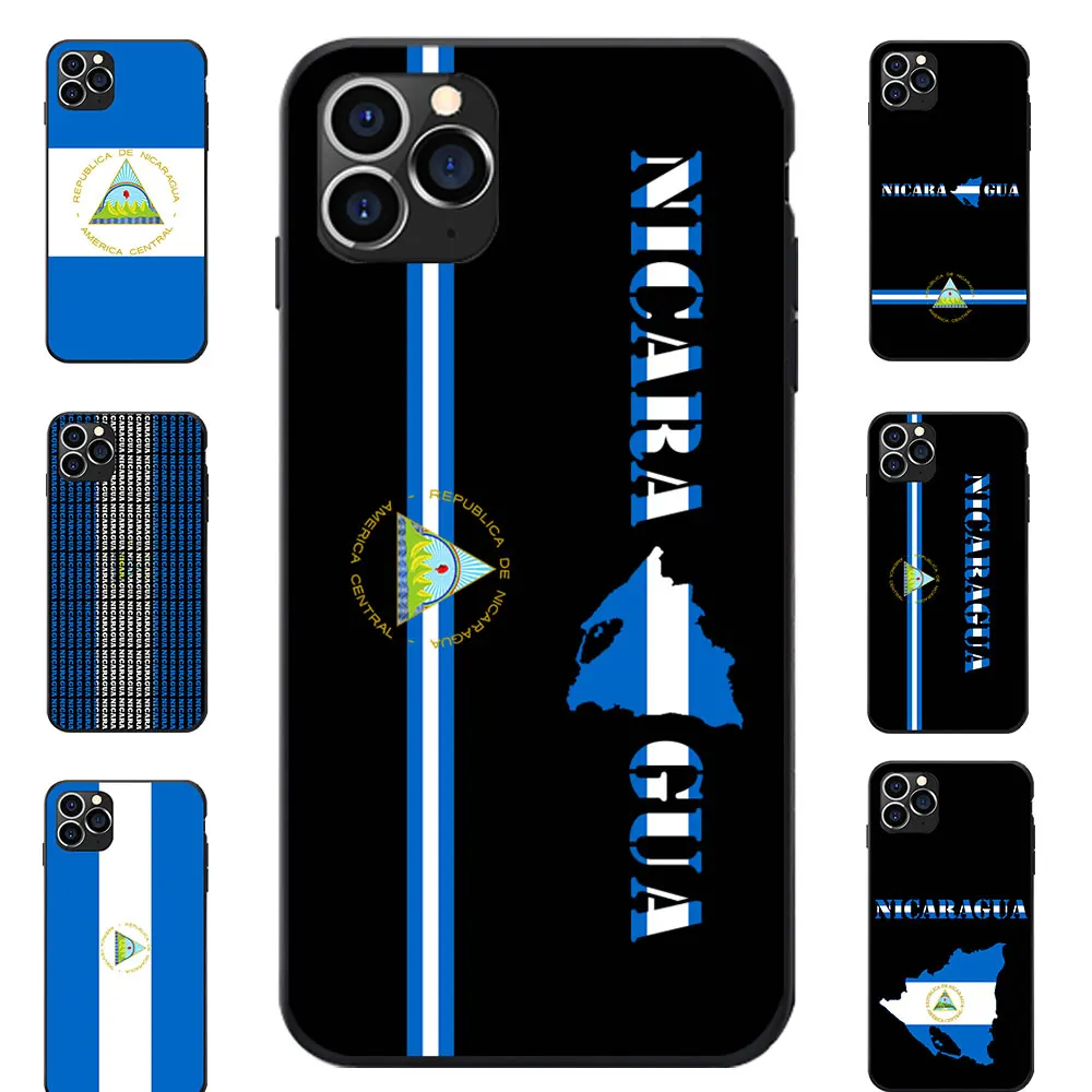 For iPhone 6 7 8 S XR X Plus 11 Pro Max Nicaragua National Flag Coat Of Arms Theme Soft TPU Phone Cases | Мобильные телефоны и