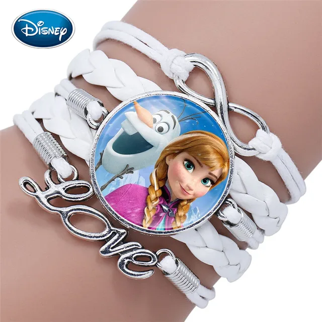 Disney princess Frozen 2 children cartoon bracelet Frozen Elsa lovely girl gift clothing accessories bangle kids toys gifts 5