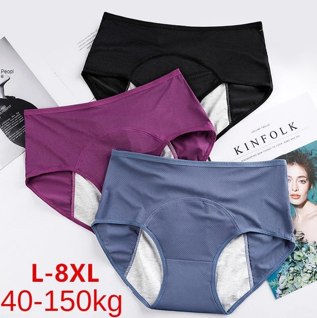 40 To 150KG Plus Size L To 8XL Menstrual Period Underwear