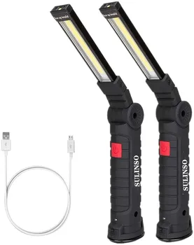 

LED Work Light, Rechargeable Work Lights with Magnetic Base 360°Rotate and 5 Modes Bright LED Flashlight Inspection Light