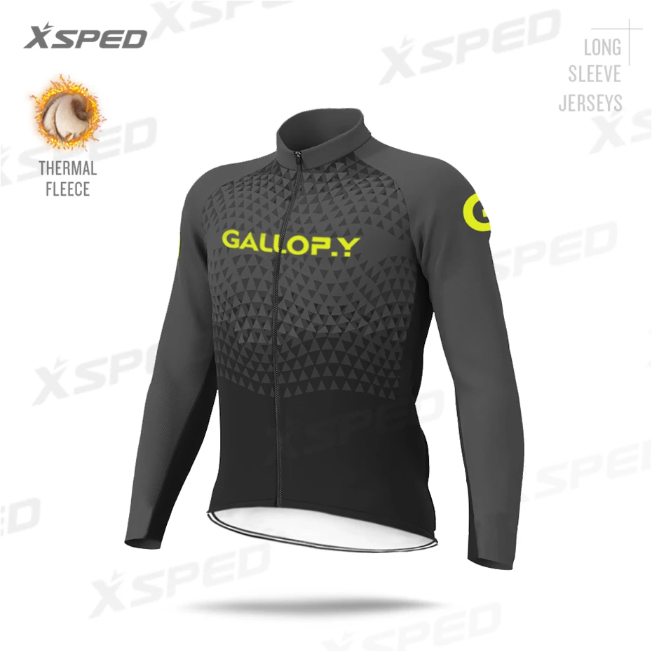 Cycling Jerseys Зимняя одежда для велоспорта Мужская Джерси с длинным рукавом Теплая Флисовая Куртка комбинезон комплект MTB Одежда для верховой езды Ropa Ciclismo - Цвет: Cycling Jerseys