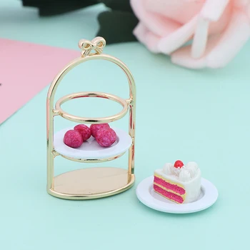 

Mini Cute 1PCS 1/12 3D Miniature Food DIY Craft For Dollhouse Mini Cute Dessert Pan Cake Stand Fruit Tray Doll Kitchen Toys