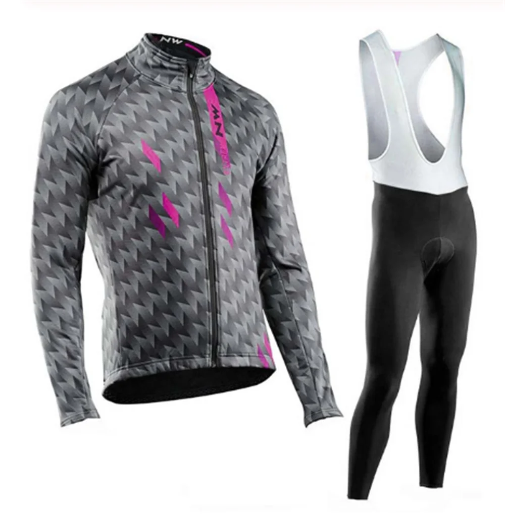 NW с длинным рукавом комплект велосипедной одежды Northwave Pro team Jersey мужской костюм дышащий Открытый спортивный велосипед MTB Одежда paded 5 - Цвет: 14