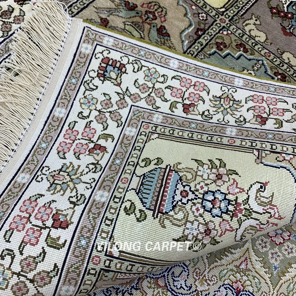 Yilong 2'x3' персидский шелковый ковер садовый дизайн ручной работы изысканная, Восточная шелковая ковровая дорожка(HF095B