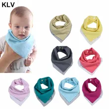 2 цвета двусторонний муслин и хлопок детские нагрудники Unsiex аксессуары для новорожденных бандана нагрудники мягкий шарф с треугольниками для малышей