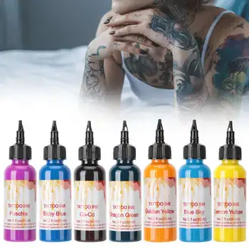 

60ml/bottle Tattoo Ink Professional Tattoo Pigment Safe Non-irritating Colorful Makeup Paints Accessories for Body Arts