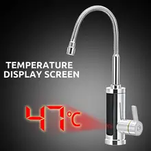 

3000W 220V Electric Kitchen Water Heater Tap Instant Hot Water Faucet Heater Cold Heating Faucet Tankless Water Heater with LED