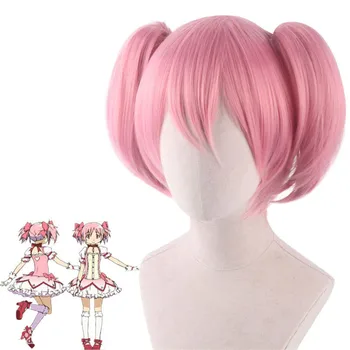 

VICWIG Cosplay Wig Pink Short Straight Synthetic Wig With Bangs
