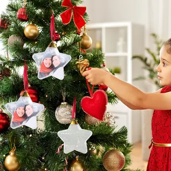

6pcs Christmas Photo Frame Ornaments Xmas Tree Decors Picture Keepsake Decor